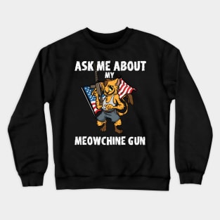 2nd Amendment Patriotic Gun Owner Cat American Flag Rifle Crewneck Sweatshirt